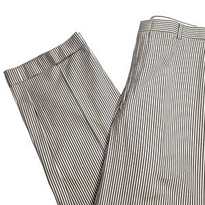 Brooks Brothers Striped Brent Suit Flat Front 100% Cotton Cuffed Dress Pants